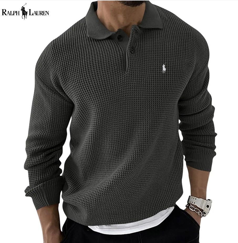 Elegante jersey con solapa para hombre