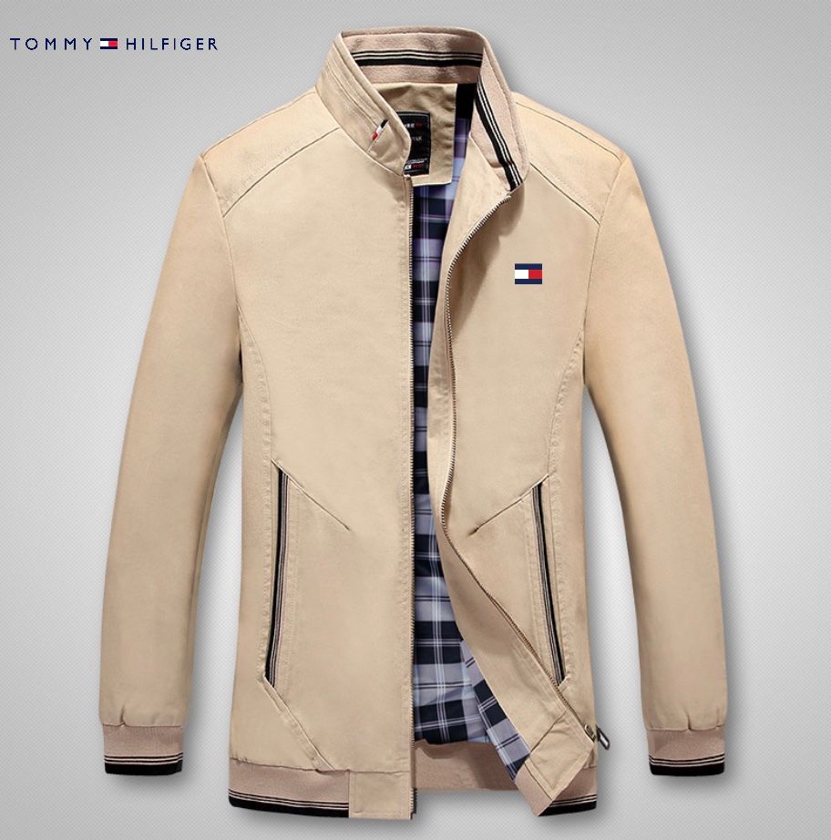 Chaqueta con cuello alto y cremallera completa para hombre