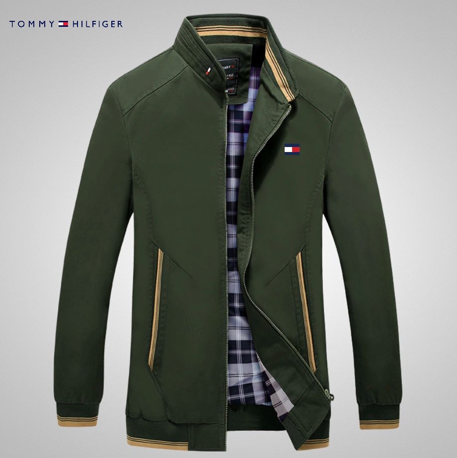 Chaqueta con cuello alto y cremallera completa para hombre