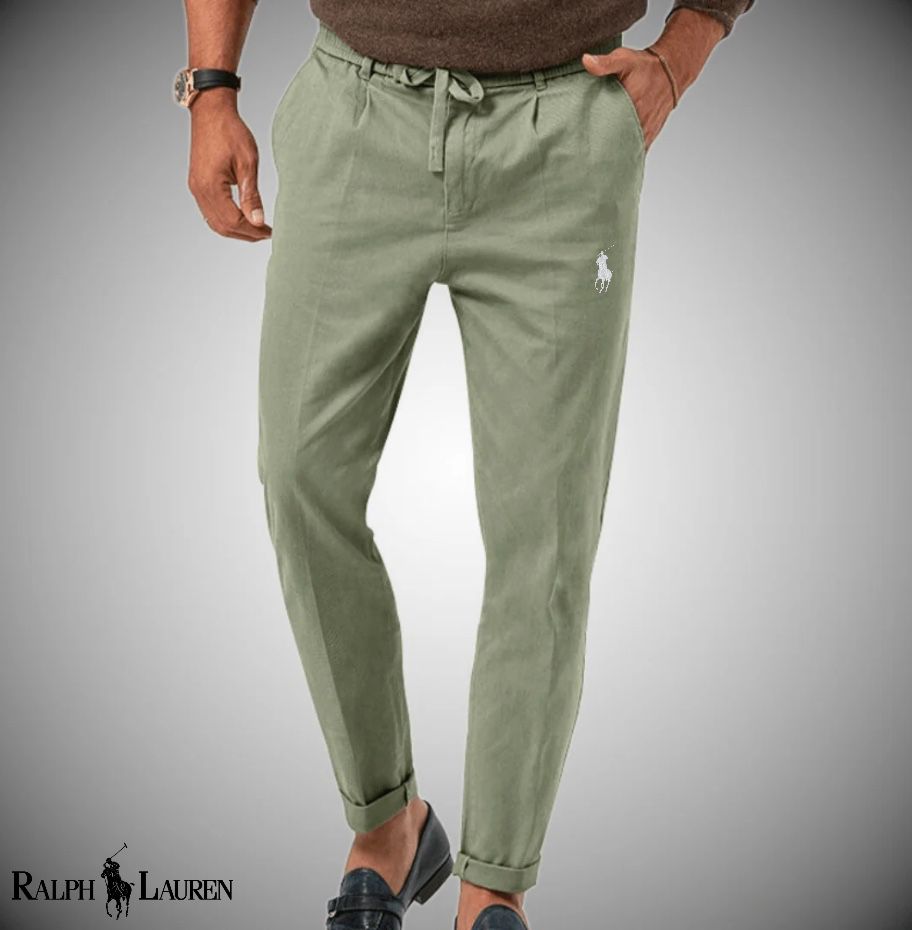 Pantalones rectos de color liso para hombre