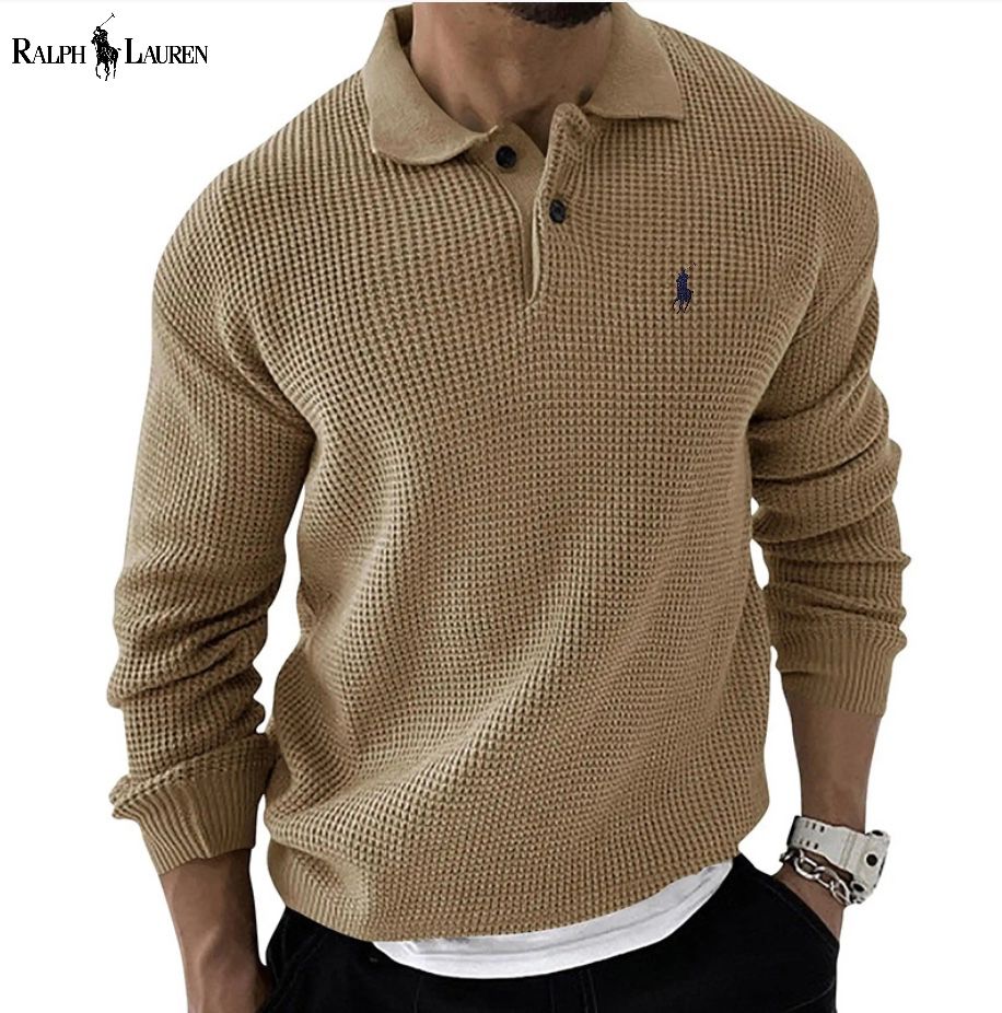 Elegante jersey con solapa para hombre