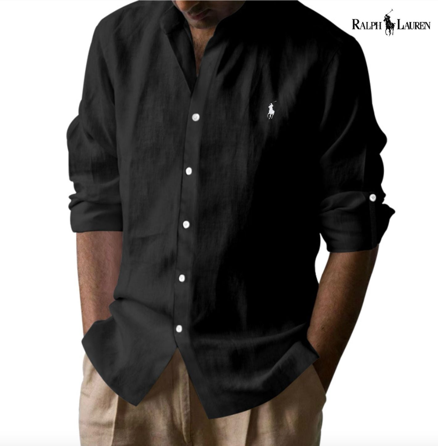 Camisa de lino Slim Fit para hombre