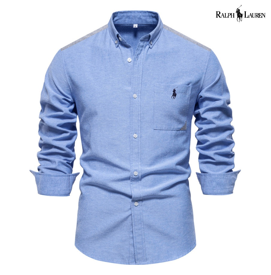 Camisa Oxford Patchwork para hombre