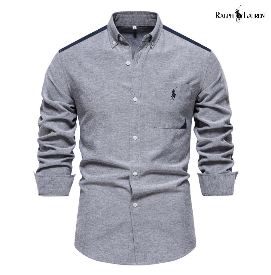 Camisa Oxford Patchwork para hombre