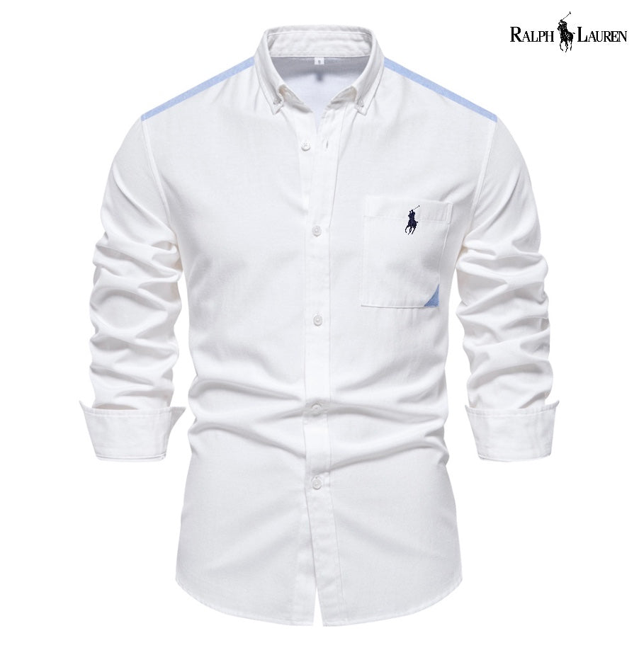 Camisa Oxford Patchwork para hombre