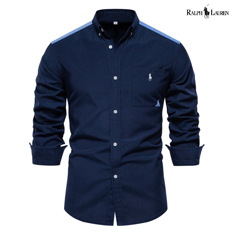 Camisa Oxford Patchwork para hombre