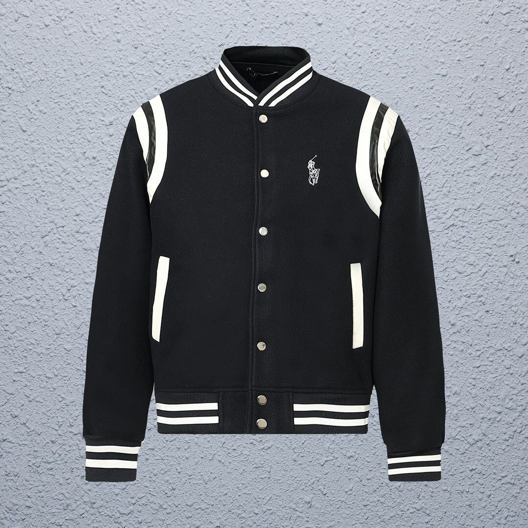 Chaqueta Varsity Negra y Blanca - RL™